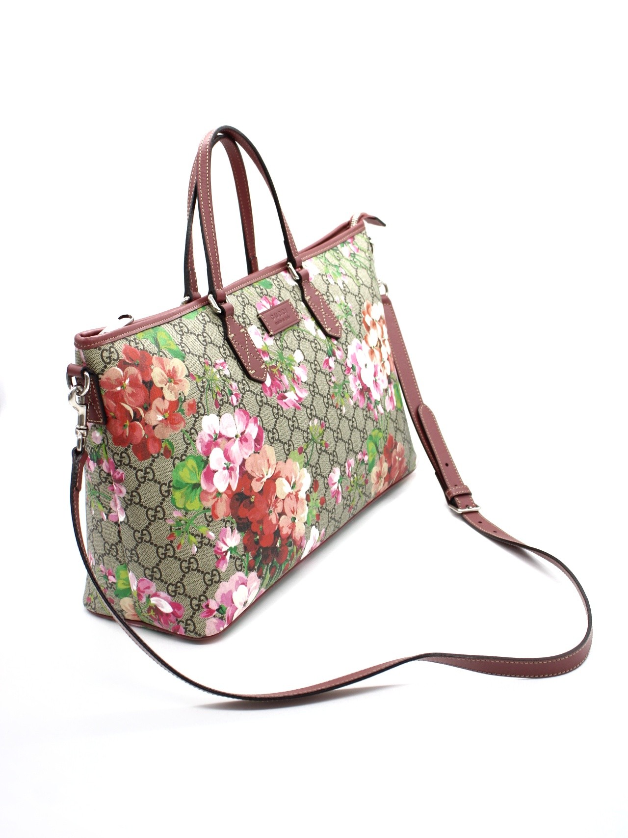 Gucci GG supreme blooms borsa a spalla thumb
