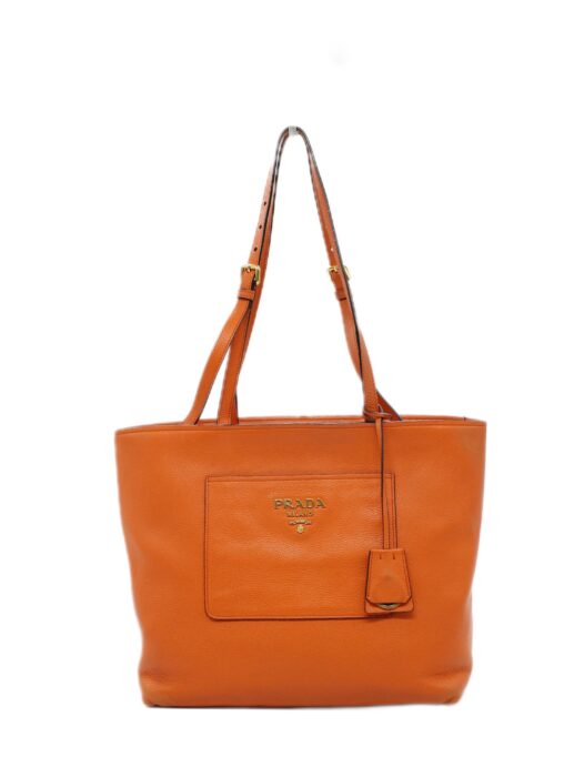 Prada borsa a spalla in pelle arancione
