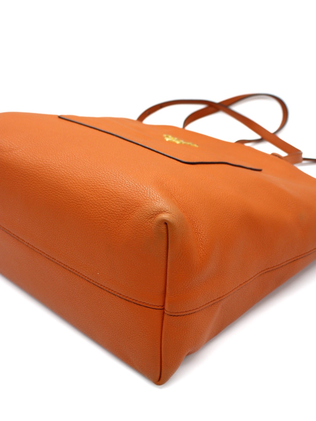 Prada borsa a spalla in pelle arancione thumb