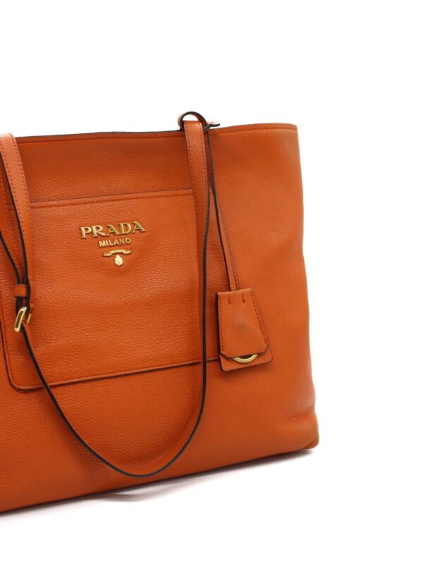 Prada borsa a spalla in pelle arancione