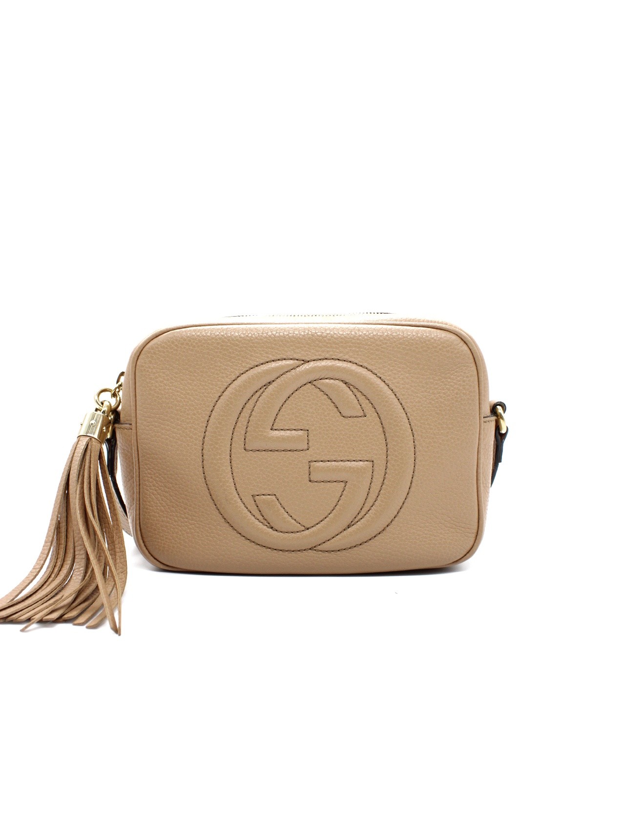 Gucci Soho borsa a tracolla in pelle beige thumb