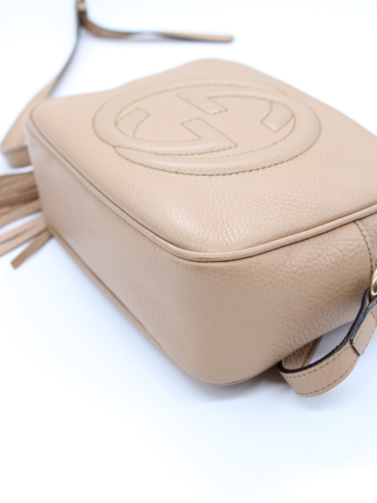 Gucci Soho borsa a tracolla in pelle beige thumb