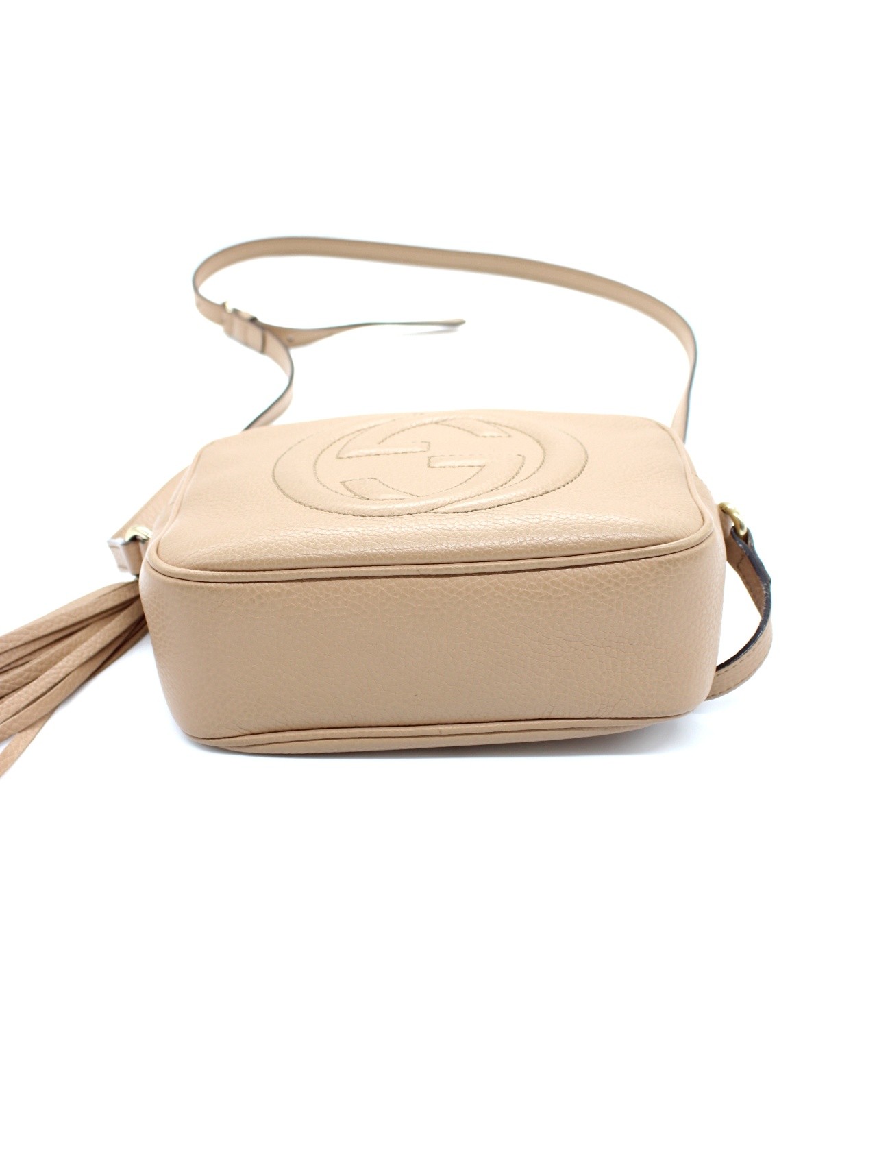 Gucci Soho borsa a tracolla in pelle beige thumb