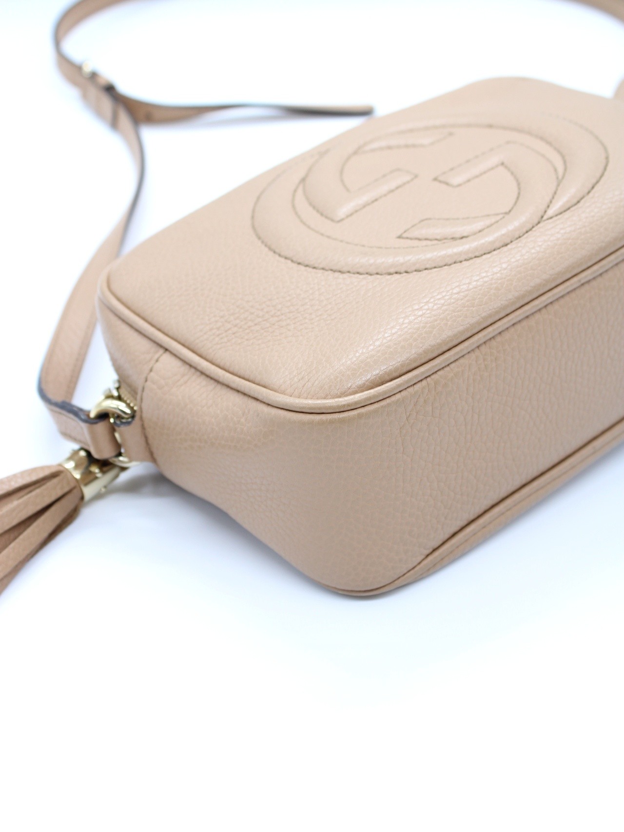 Gucci Soho borsa a tracolla in pelle beige thumb