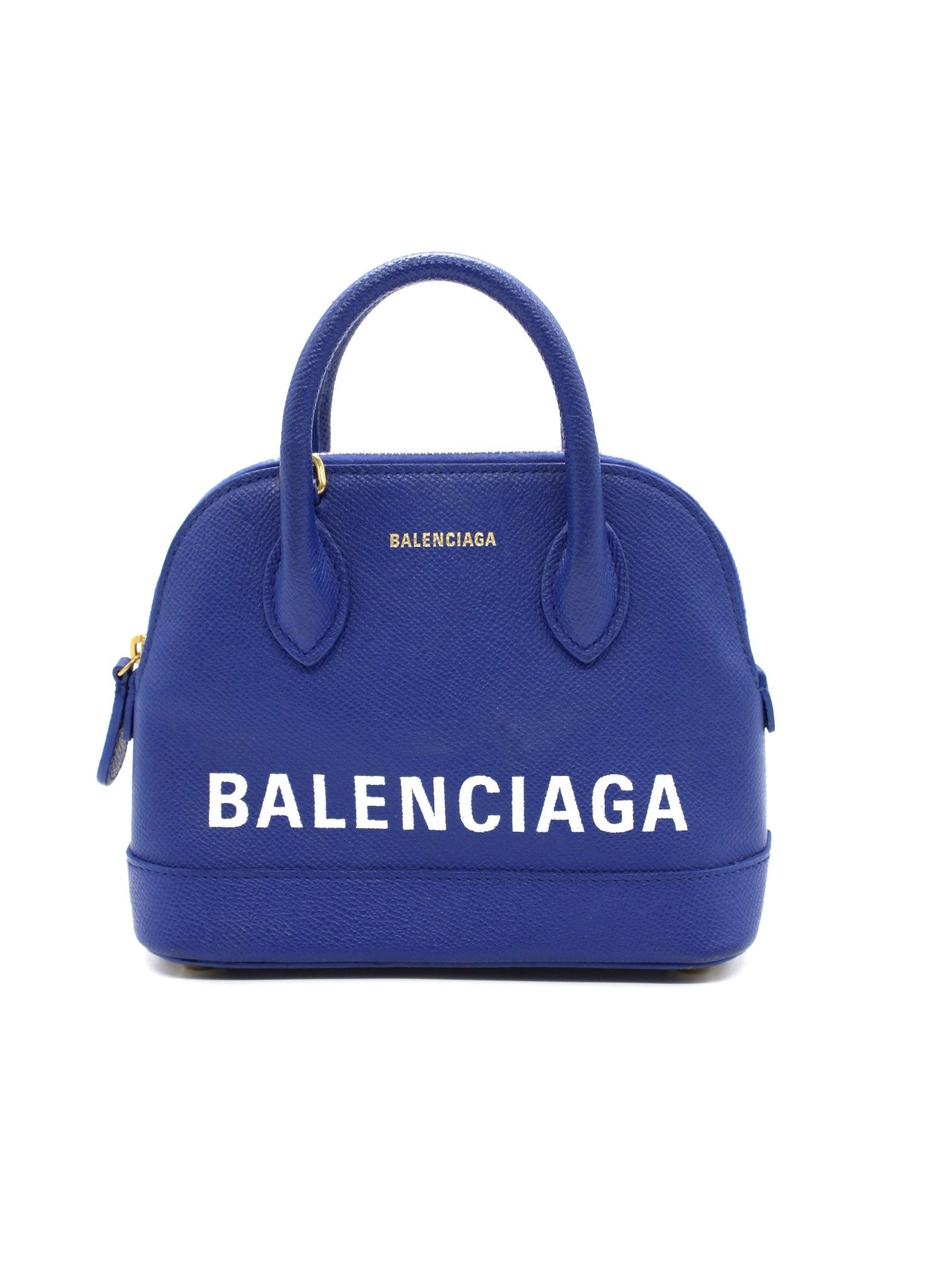 Borsa Balenciaga Ville xxs in pelle blu thumb