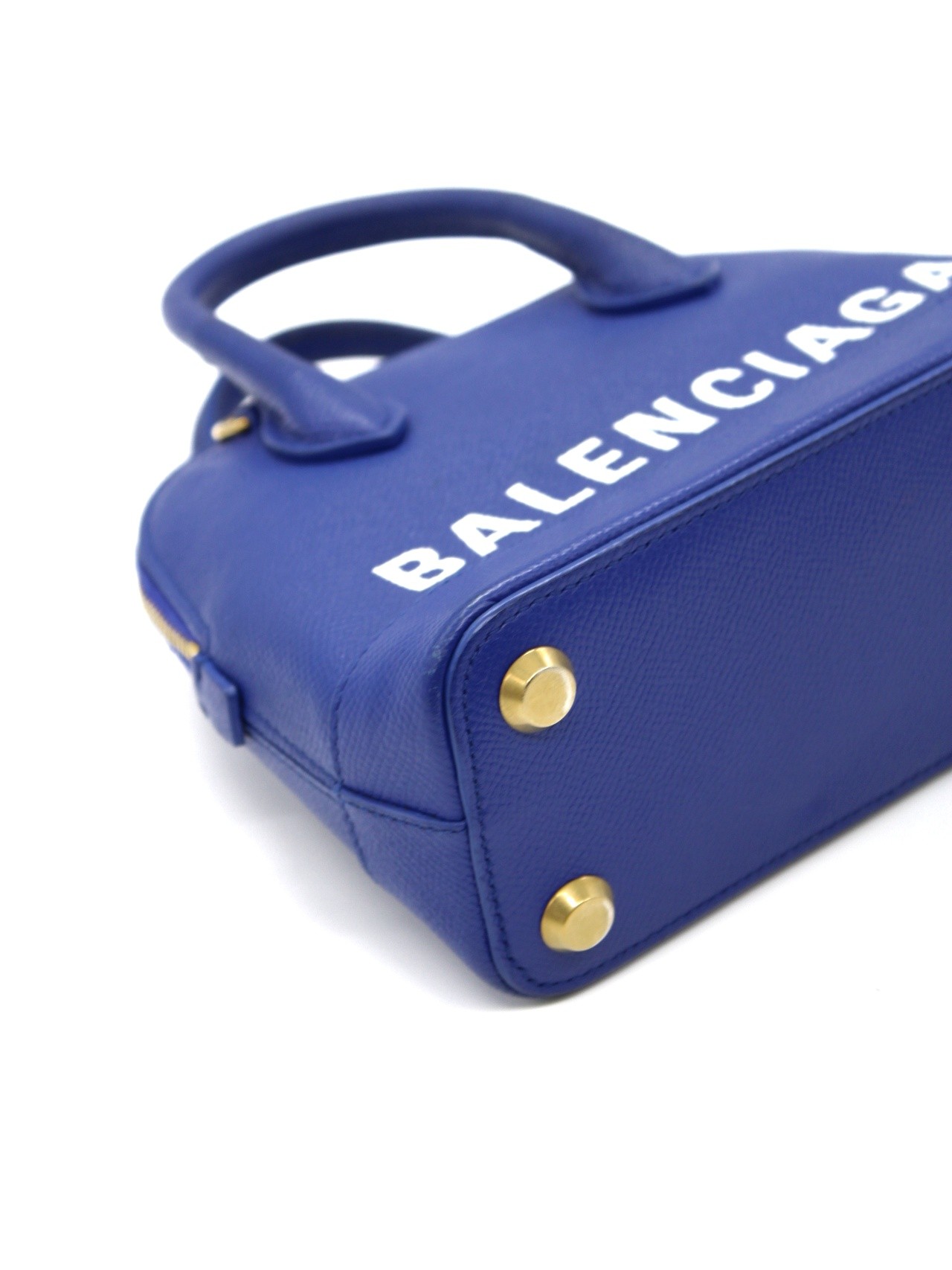 Borsa Balenciaga Ville xxs in pelle blu thumb
