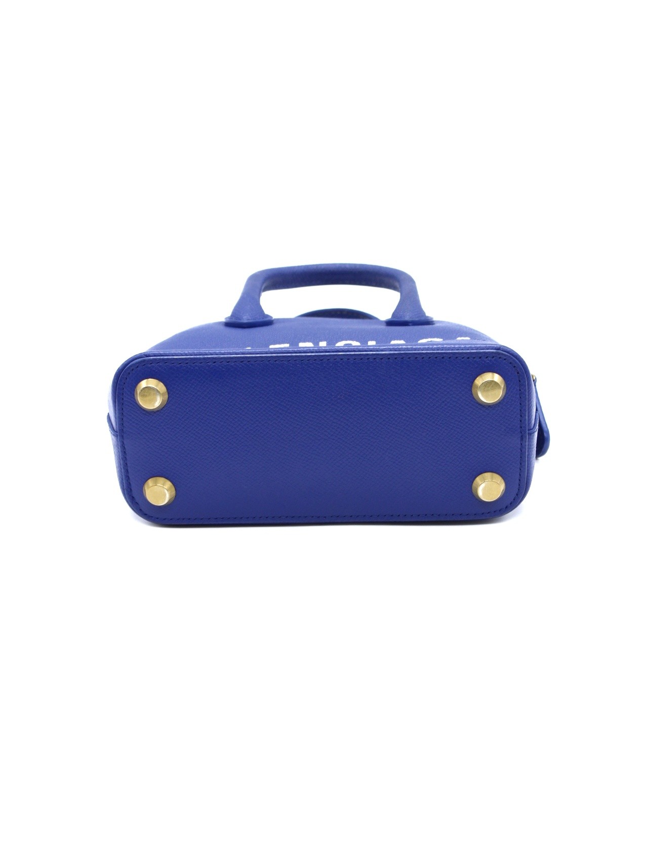 Borsa Balenciaga Ville xxs in pelle blu thumb