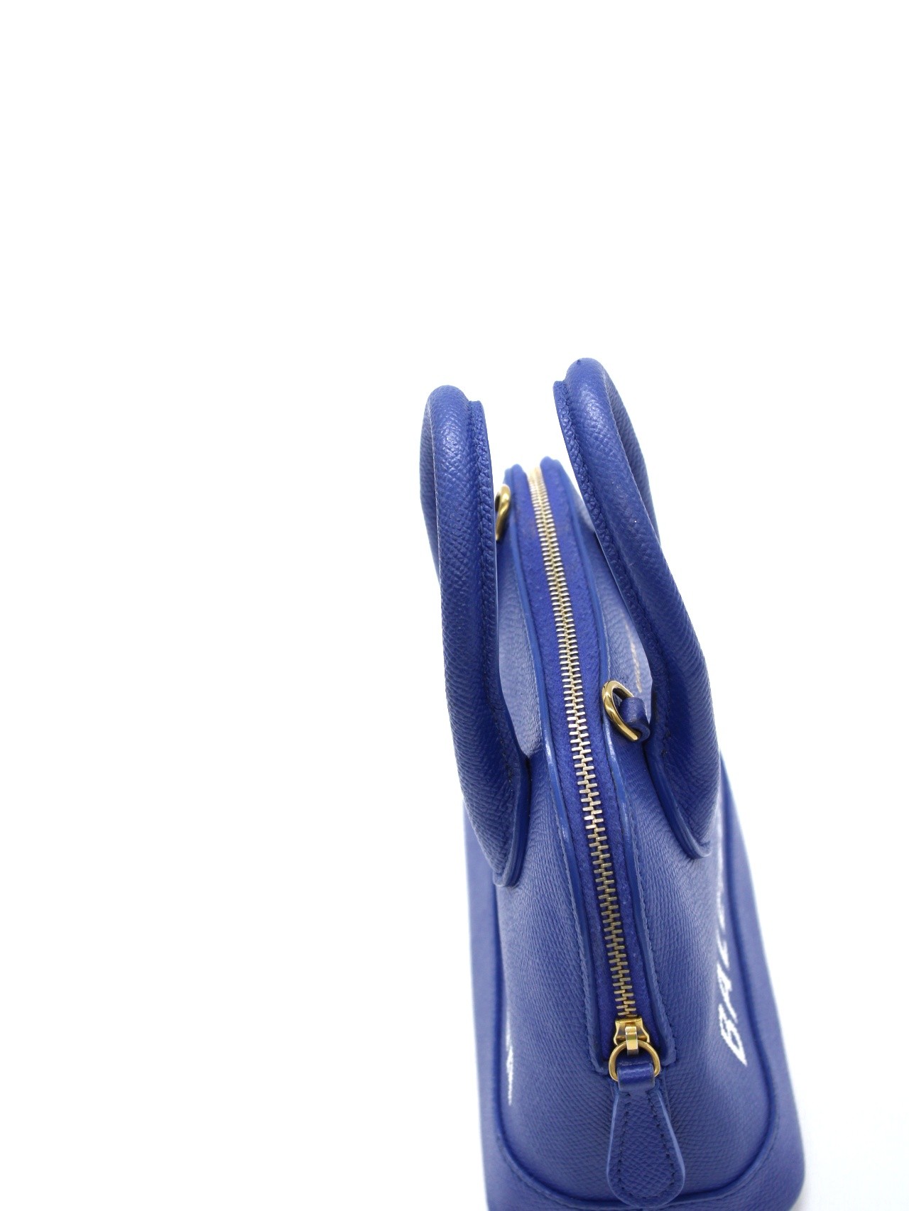 Borsa Balenciaga Ville xxs in pelle blu thumb