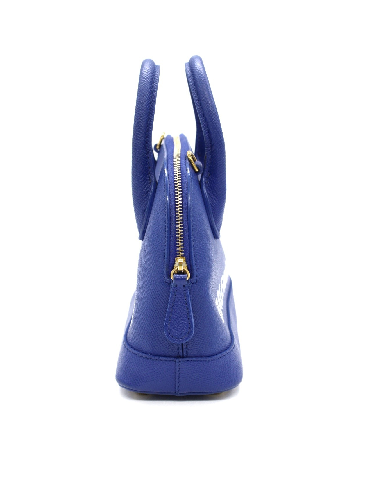 Borsa Balenciaga Ville xxs in pelle blu thumb