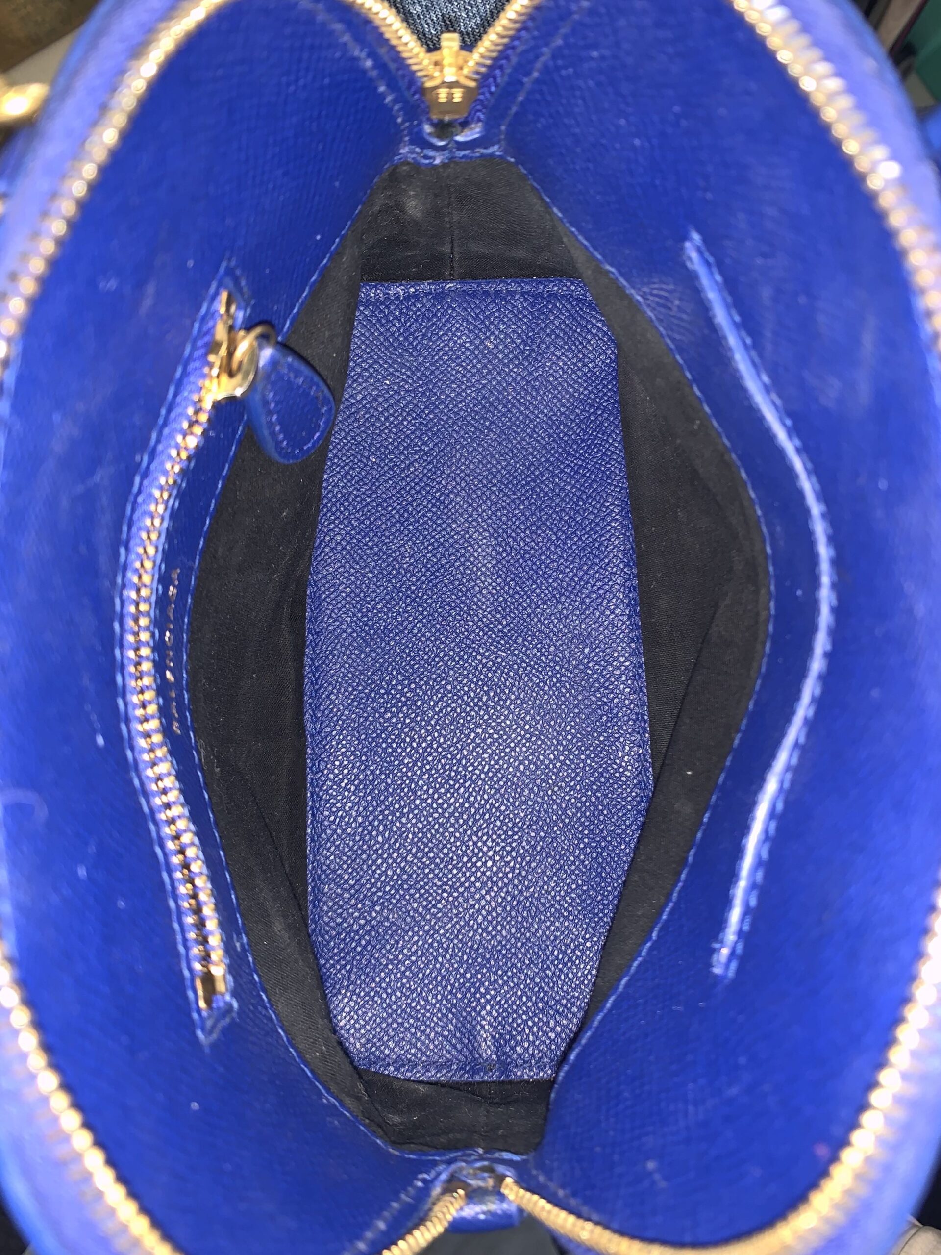 Borsa Balenciaga Ville xxs in pelle blu thumb