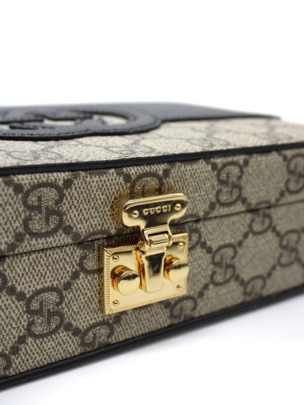 Tracolla Gucci Interlocking GG e Pelle Nera