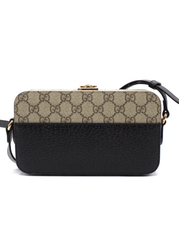 Tracolla Gucci Interlocking GG e Pelle Nera