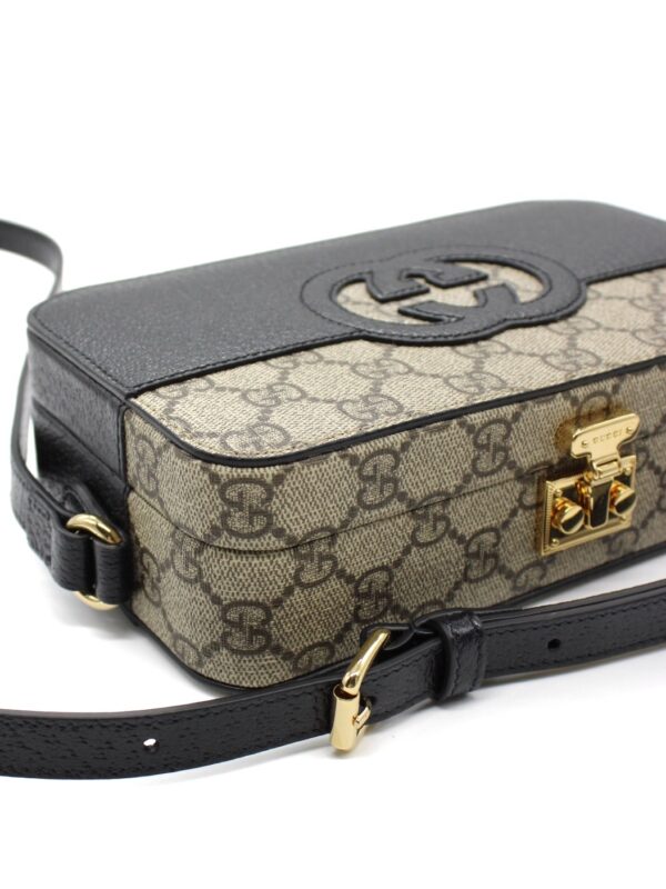 Tracolla Gucci Interlocking GG e Pelle Nera