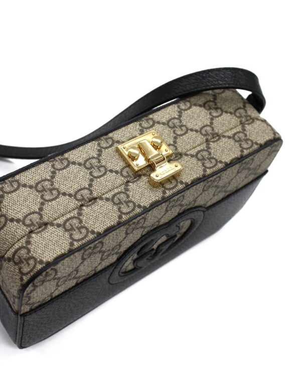 Tracolla Gucci Interlocking GG e Pelle Nera