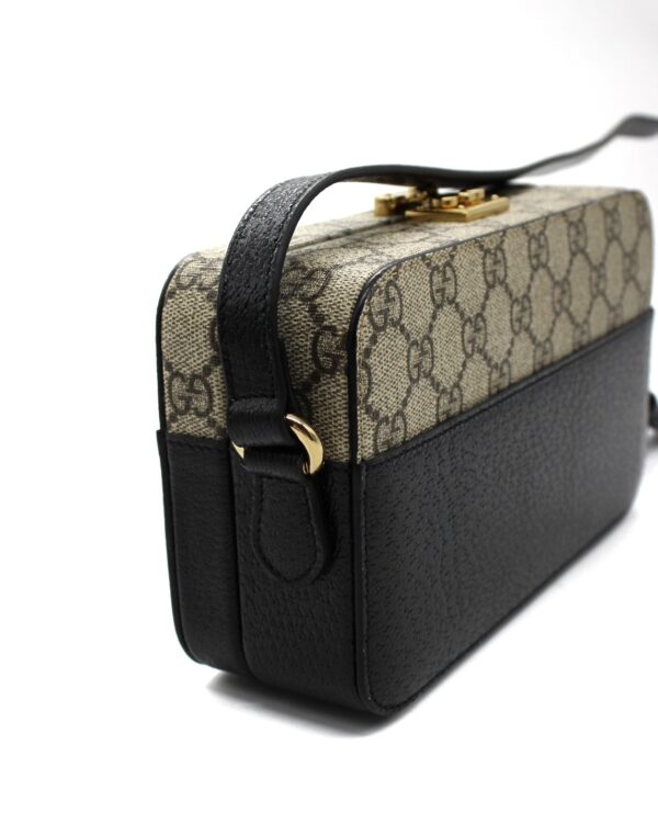 Tracolla Gucci Interlocking GG e Pelle Nera