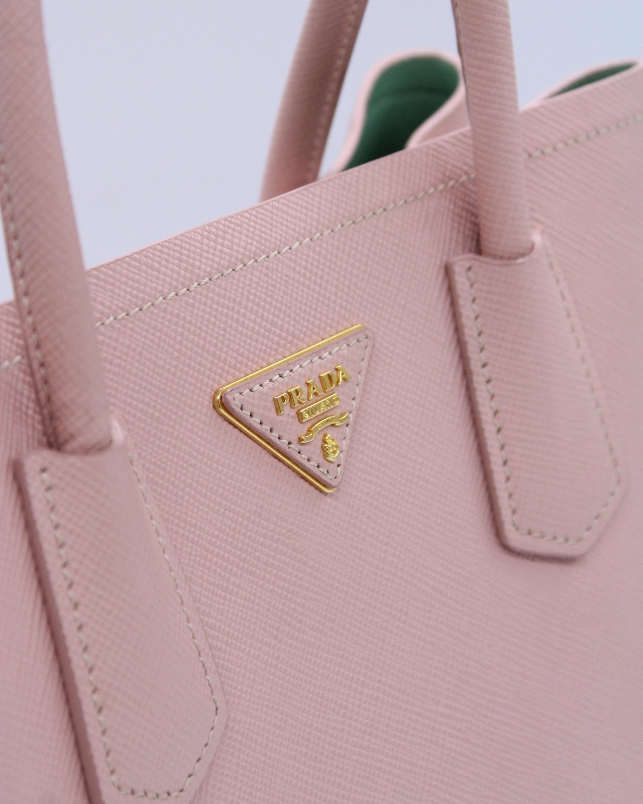 Borsa Prada double in pelle saffiano rosa thumb