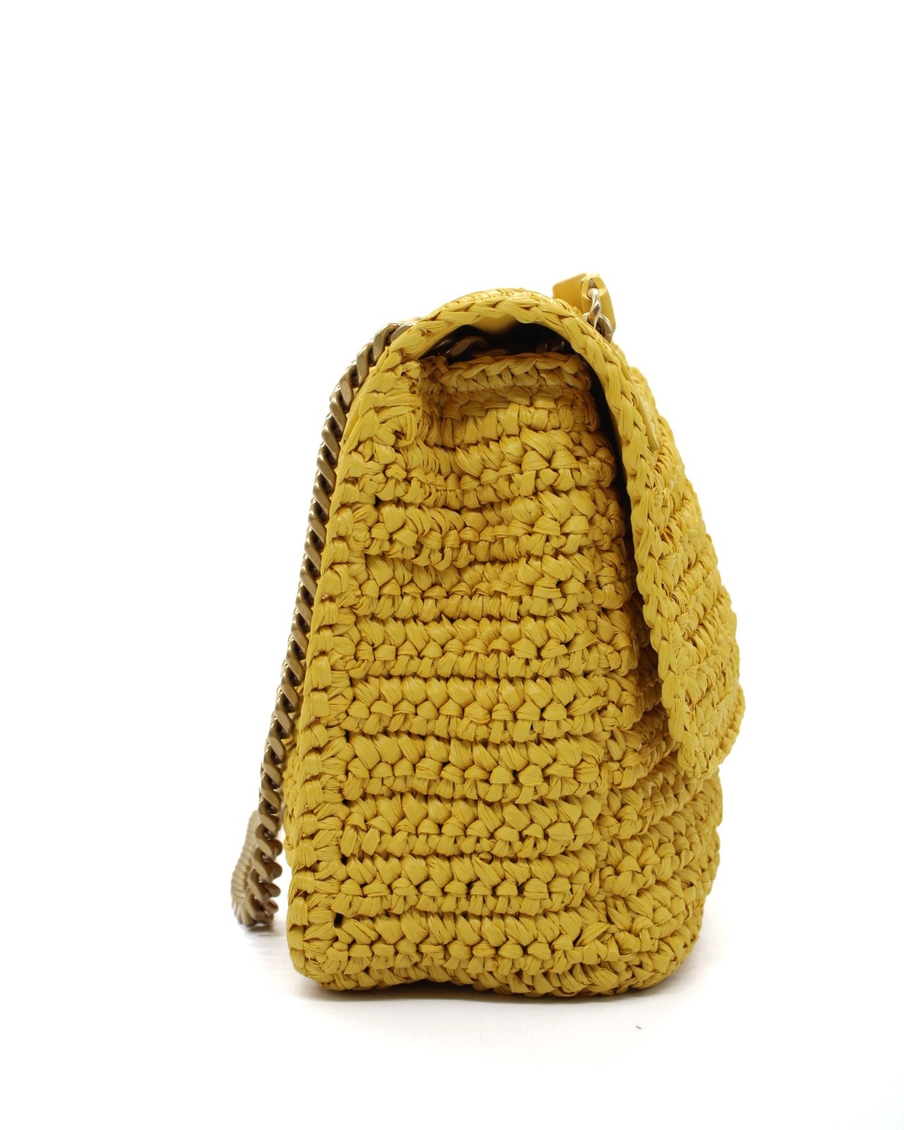 Borsa Saint Laurent Niki media in rafia e pelle thumb