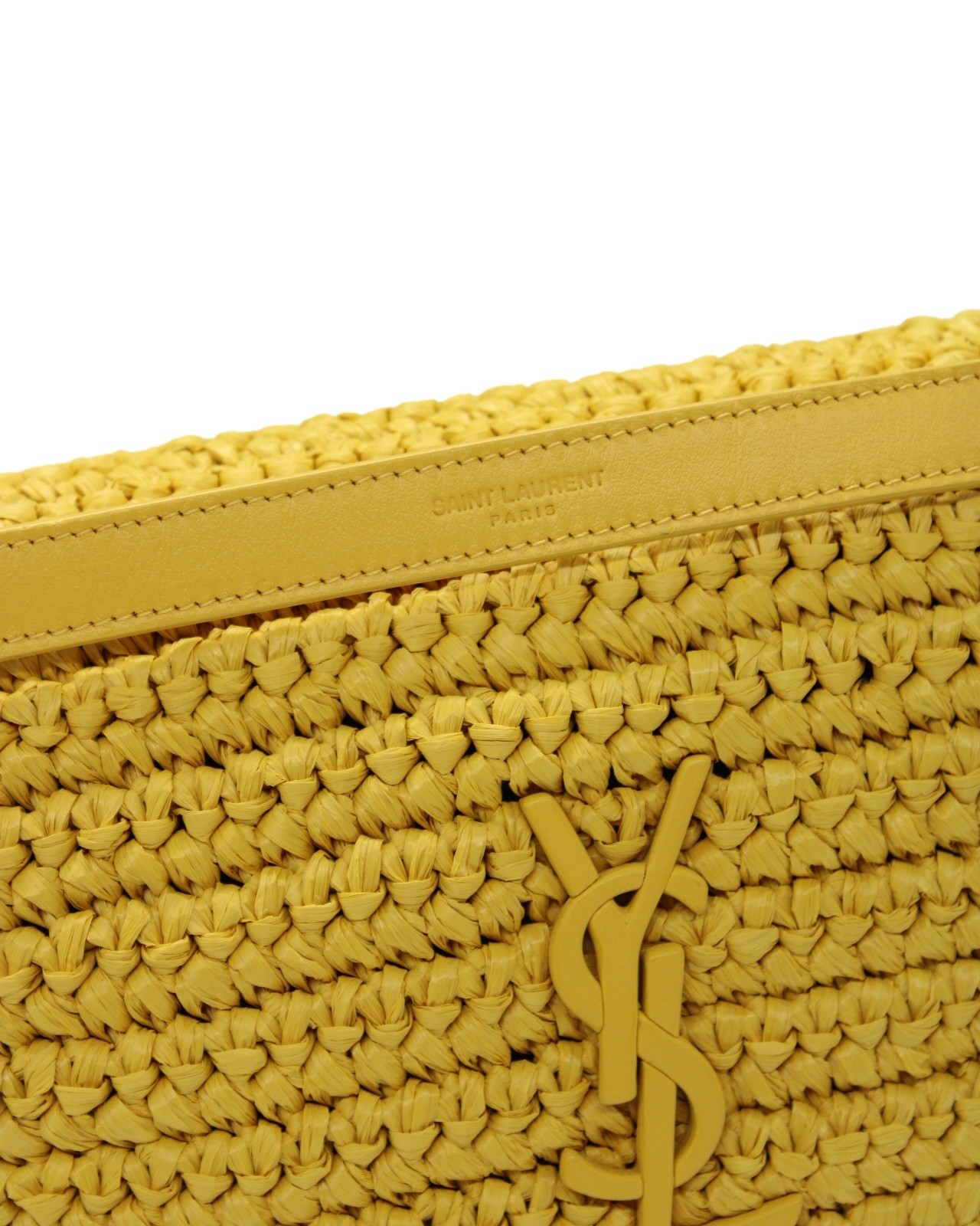 Borsa Saint Laurent Niki media in rafia e pelle thumb