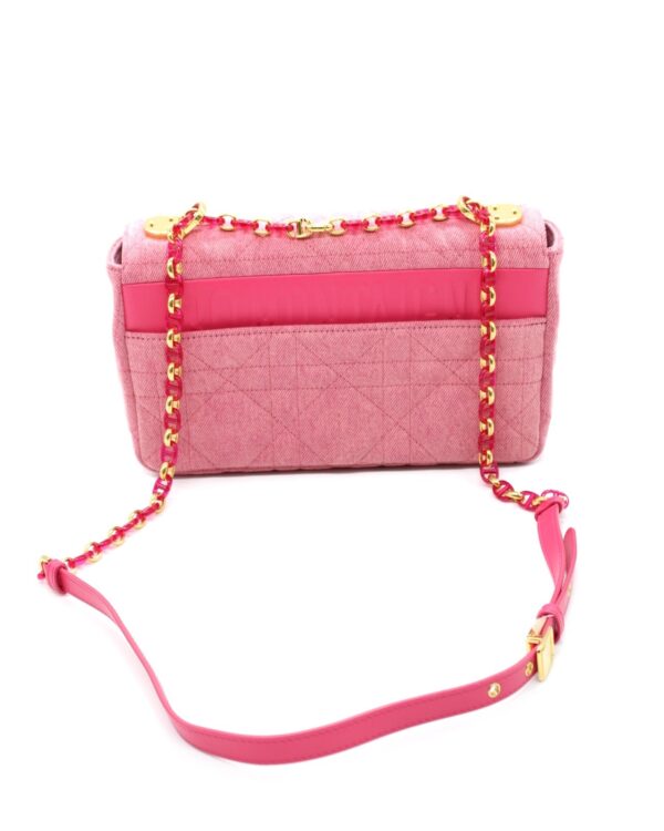Borsa Dior Caro in denim rosa