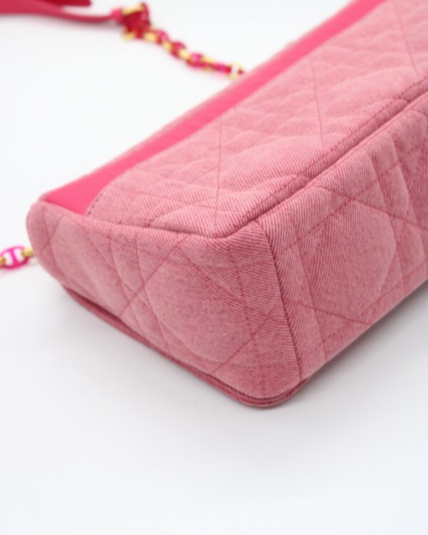 Borsa Dior Caro in denim rosa