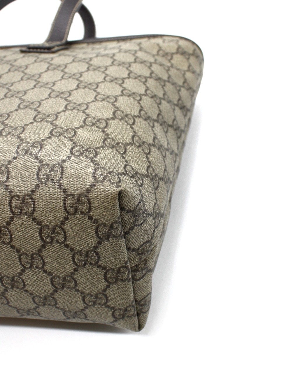 Shopper Gucci GG In Tela Plastificata ed Inserti In Pelle Marrone thumb