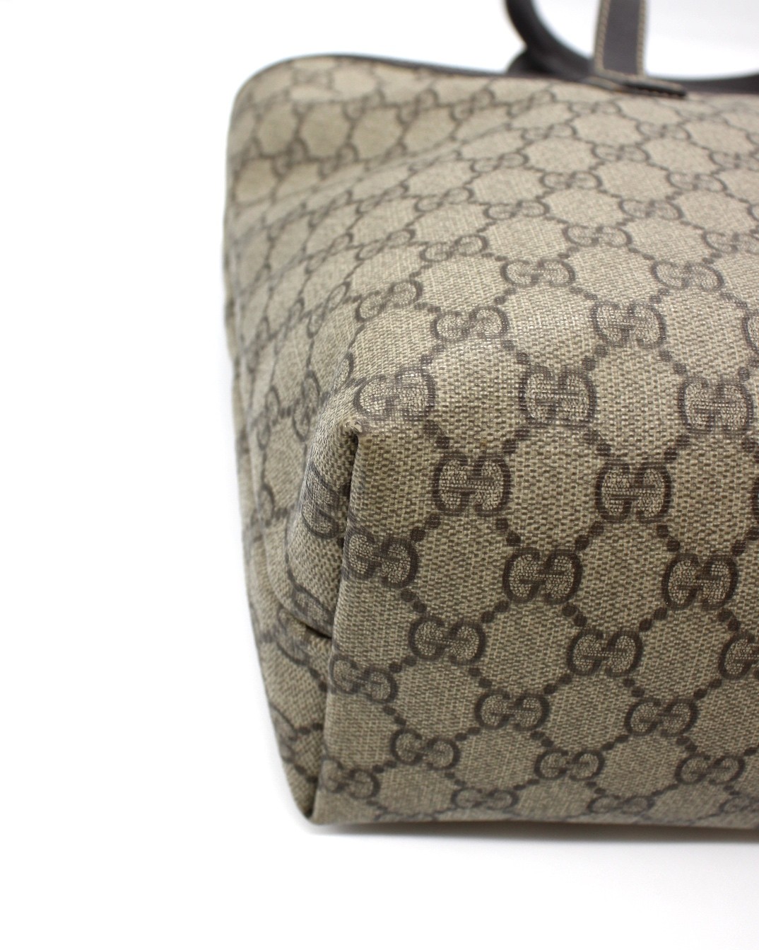 Shopper Gucci GG In Tela Plastificata ed Inserti In Pelle Marrone thumb