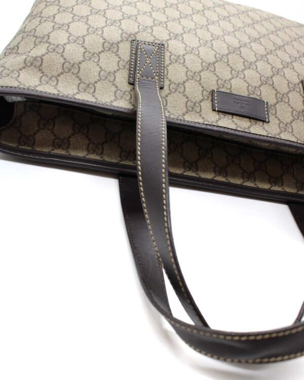 Shopper Gucci GG In Tela Plastificata ed Inserti In Pelle Marrone