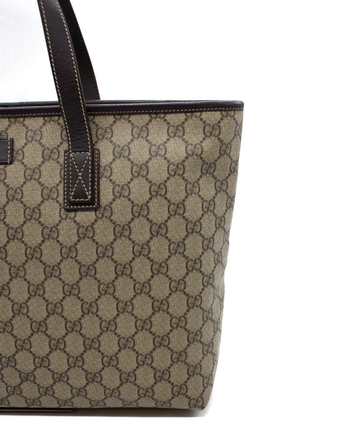 Shopper Gucci GG In Tela Plastificata ed Inserti In Pelle Marrone thumb