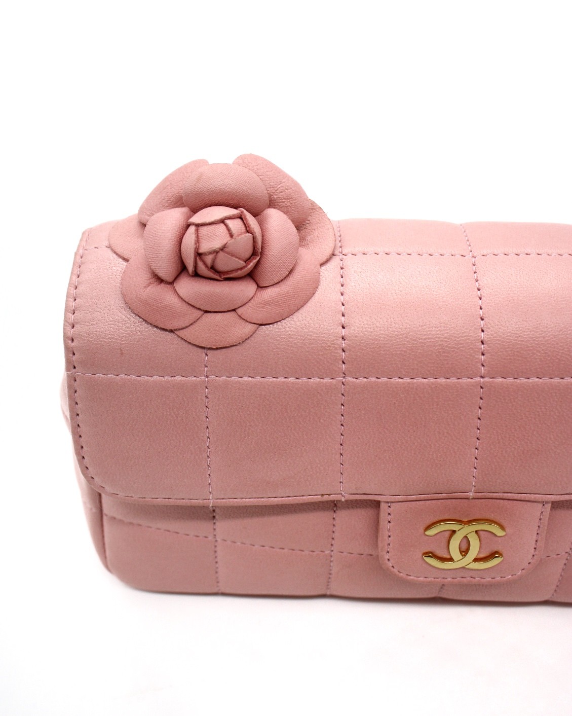 Borsa Chanel Pink Chocolate Bar Camelia thumb