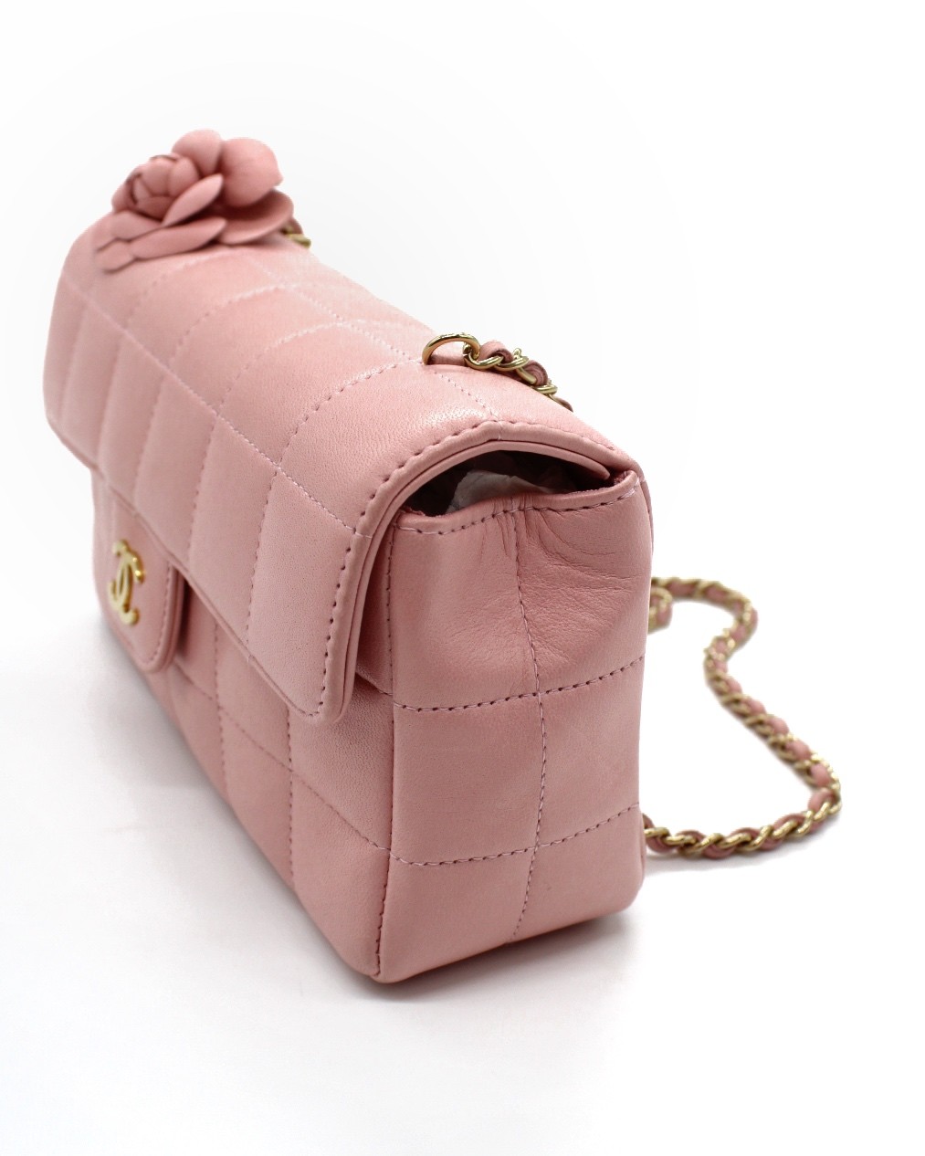 Borsa Chanel Pink Chocolate Bar Camelia thumb