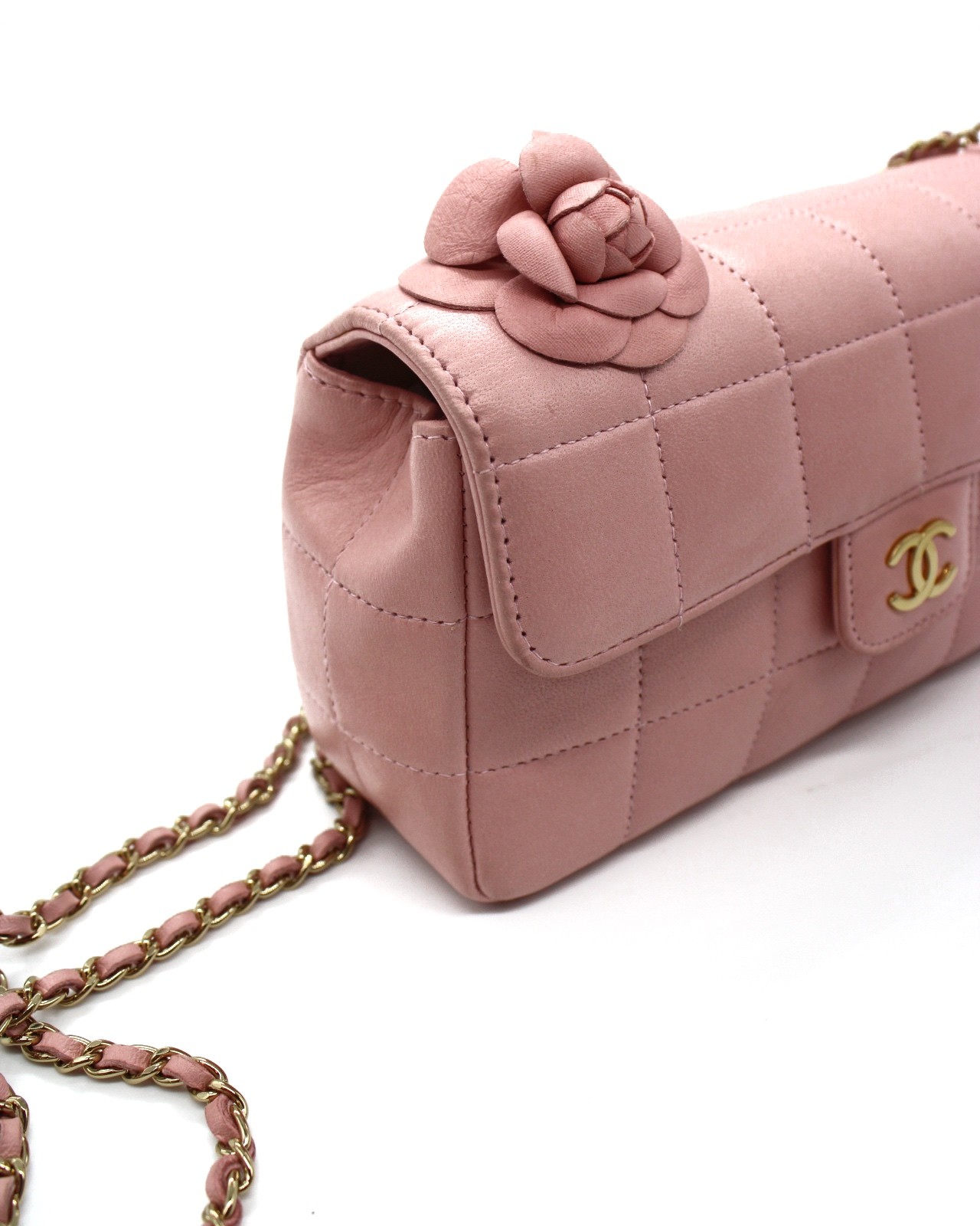 Borsa Chanel Pink Chocolate Bar Camelia thumb