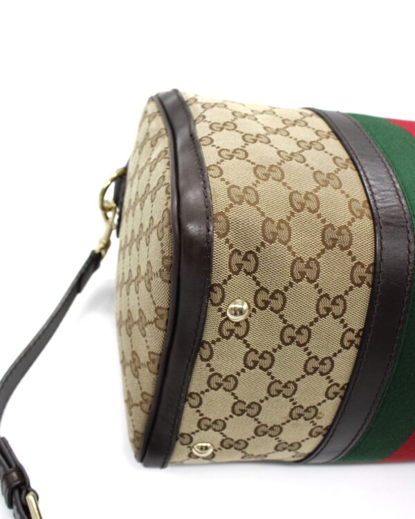 Bauletto Gucci Web Tessuto GG ed Inserti In Pelle Testa Di Moro