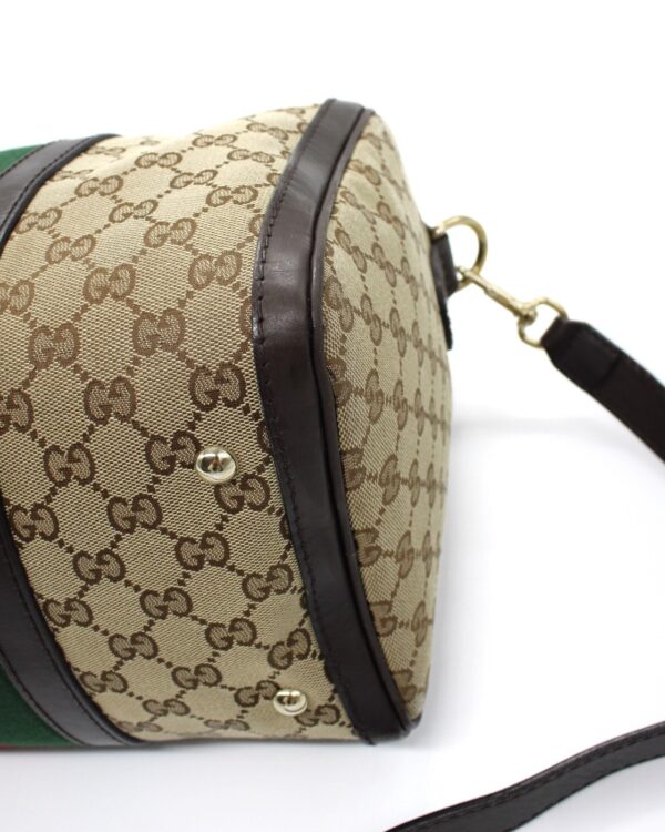 Bauletto Gucci Web Tessuto GG ed Inserti In Pelle Testa Di Moro