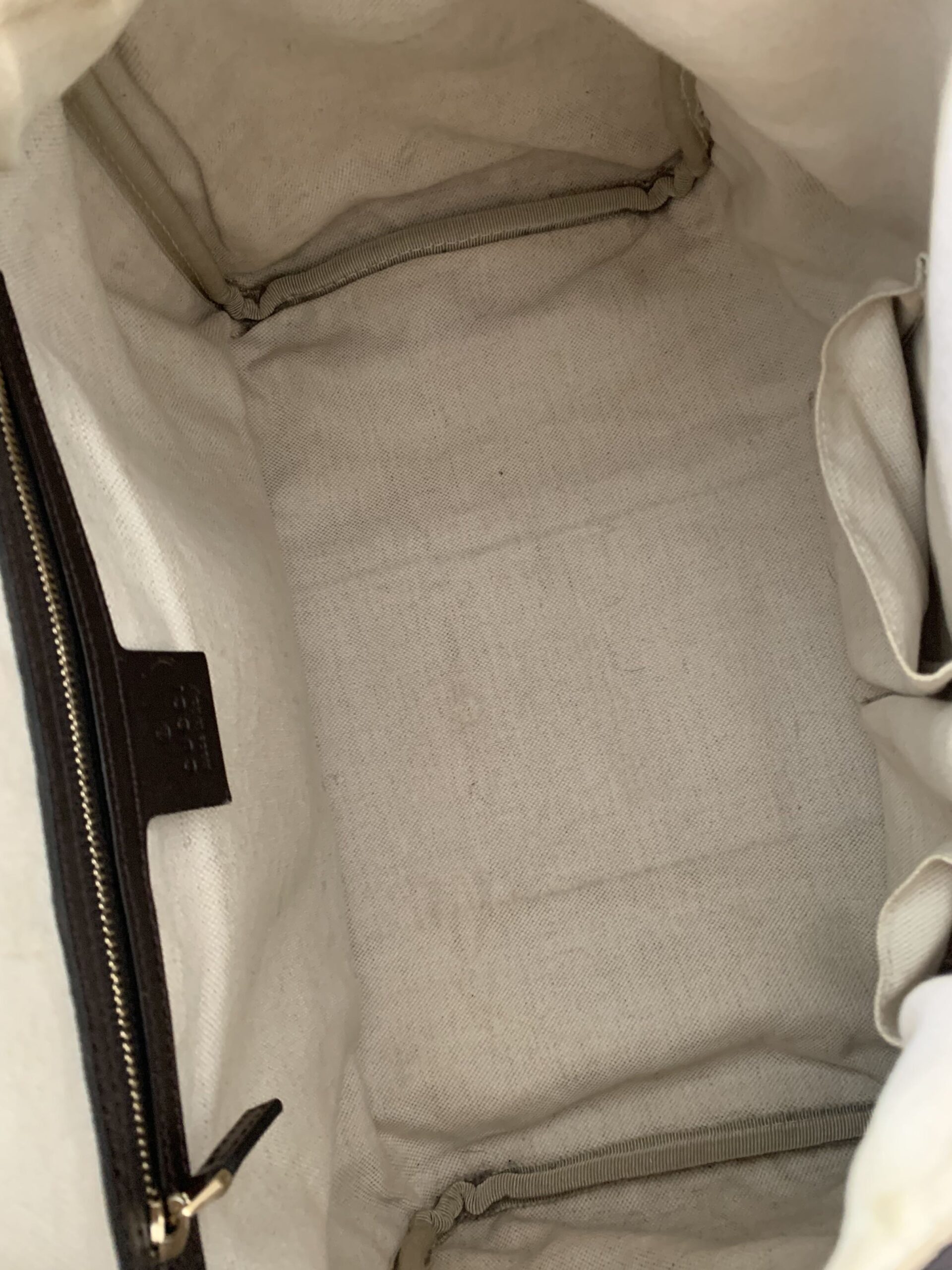 Bauletto Gucci Web Tessuto GG ed Inserti In Pelle Testa Di Moro thumb