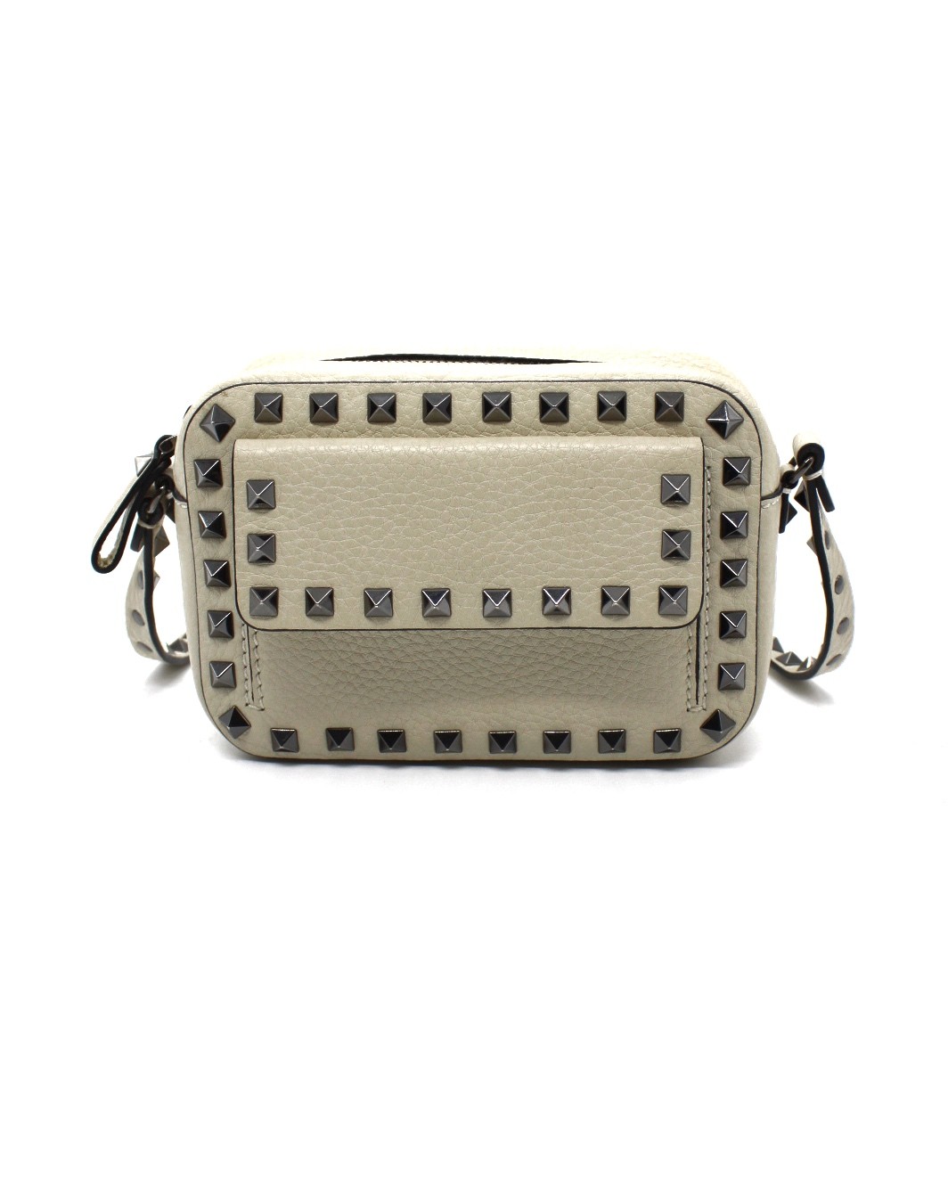 Tracolla Valentino Garavani Rockstud In Pelle Color Panna thumb