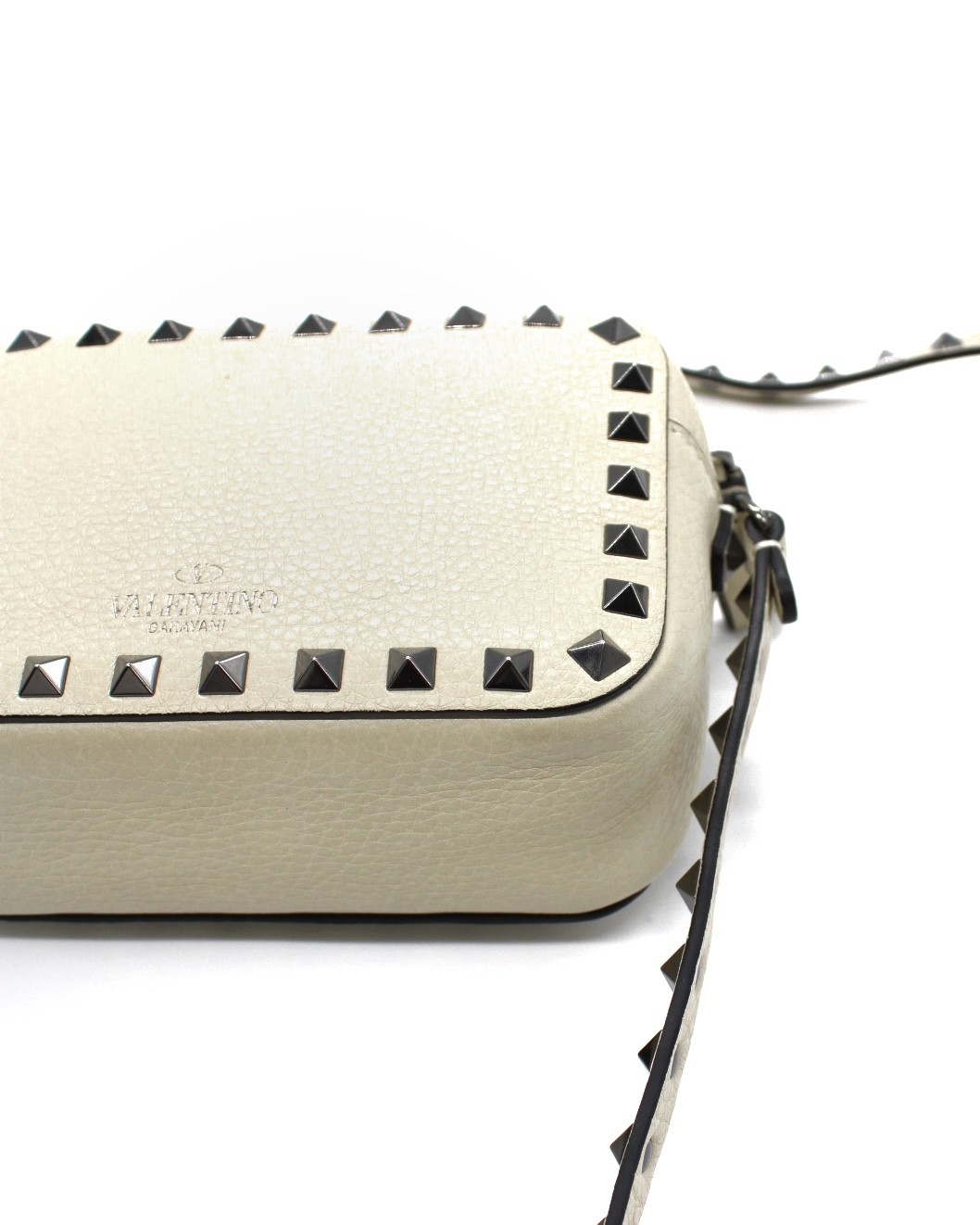 Tracolla Valentino Garavani Rockstud In Pelle Color Panna thumb