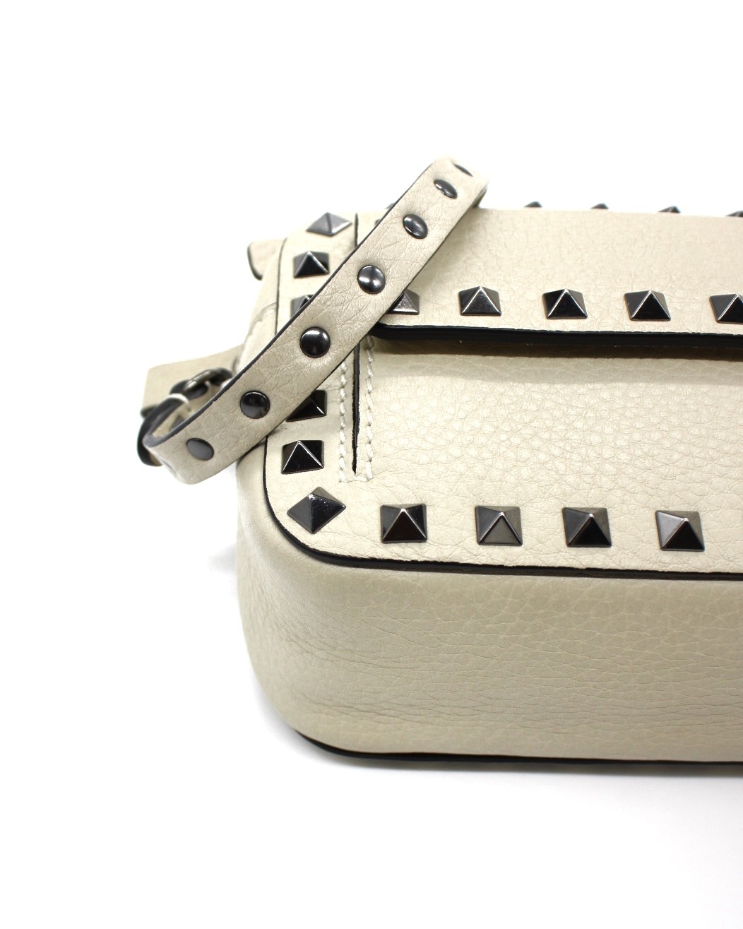 Tracolla Valentino Garavani Rockstud In Pelle Color Panna thumb