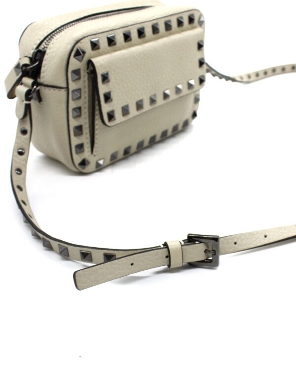 Tracolla Valentino Garavani Rockstud In Pelle Color Panna