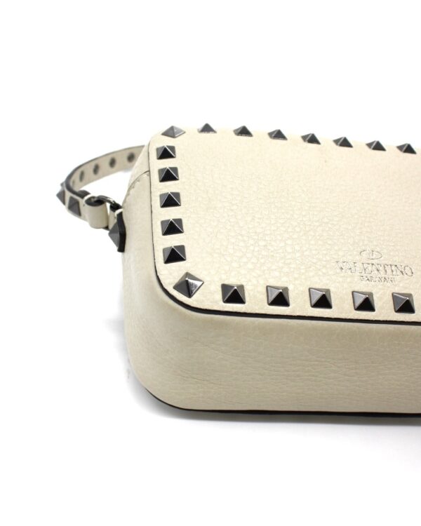 Tracolla Valentino Garavani Rockstud In Pelle Color Panna