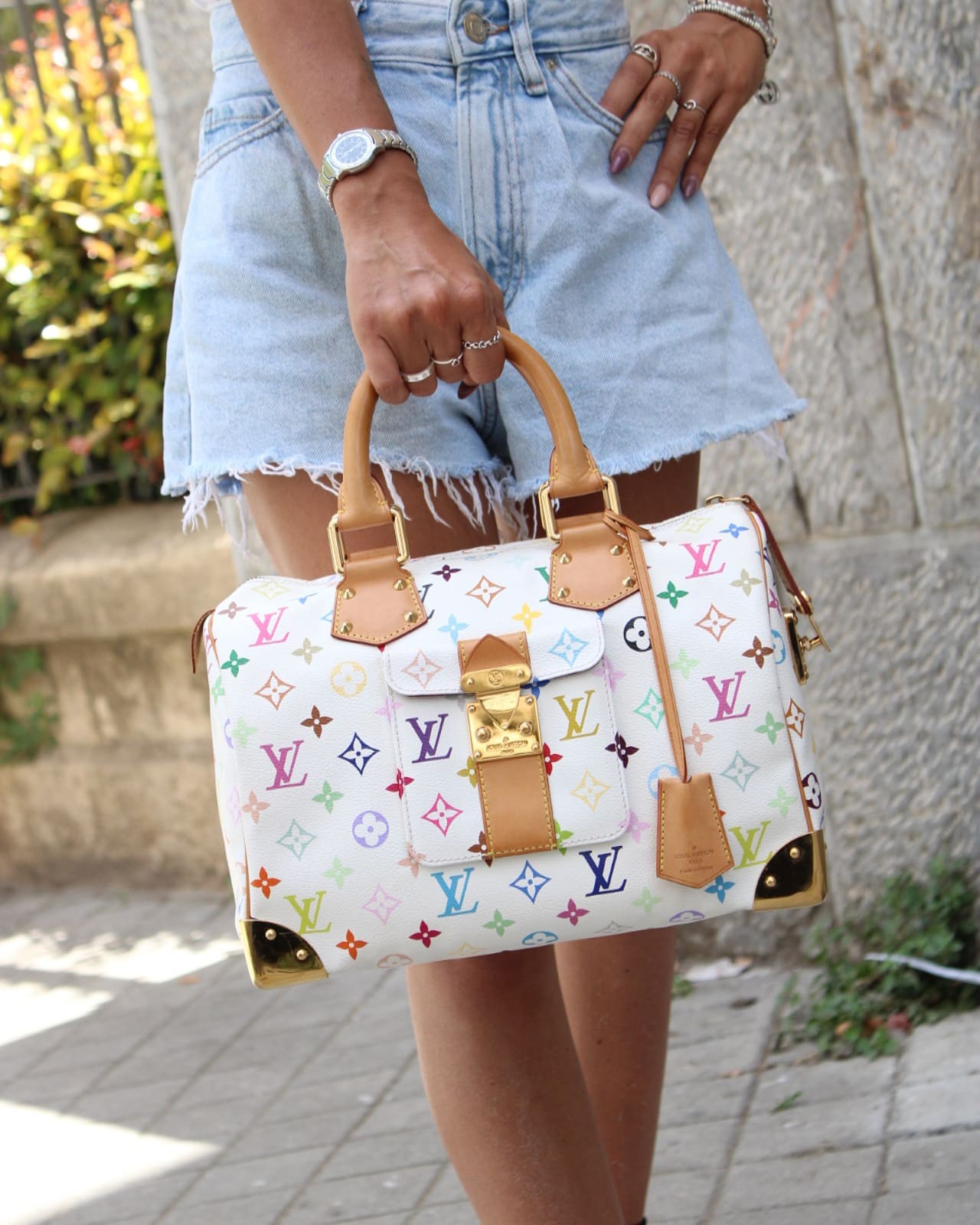 Speedy Louis Vuitton Multicolor White thumb