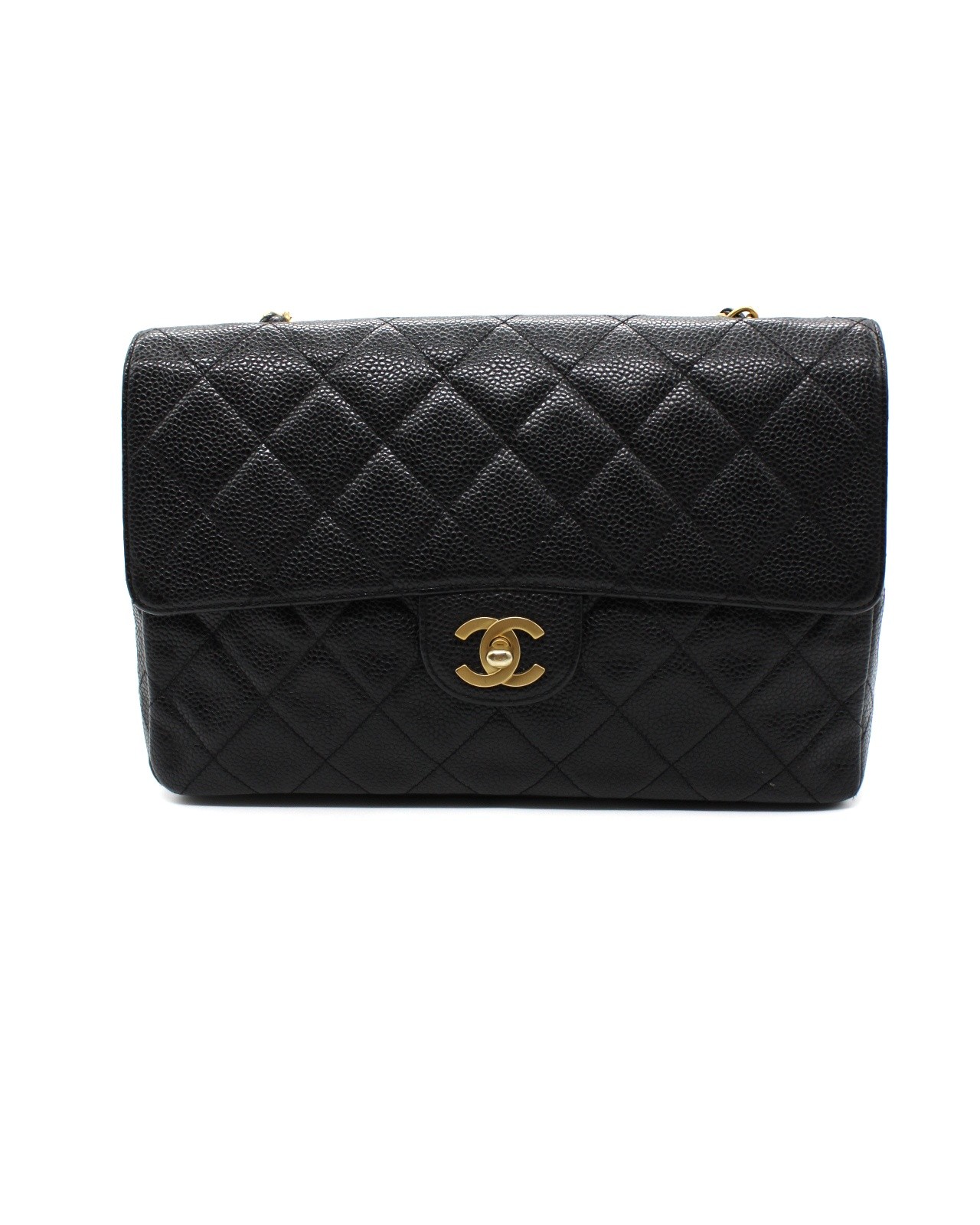 Borsa Chanel timeless in pelle nera a tracolla thumb