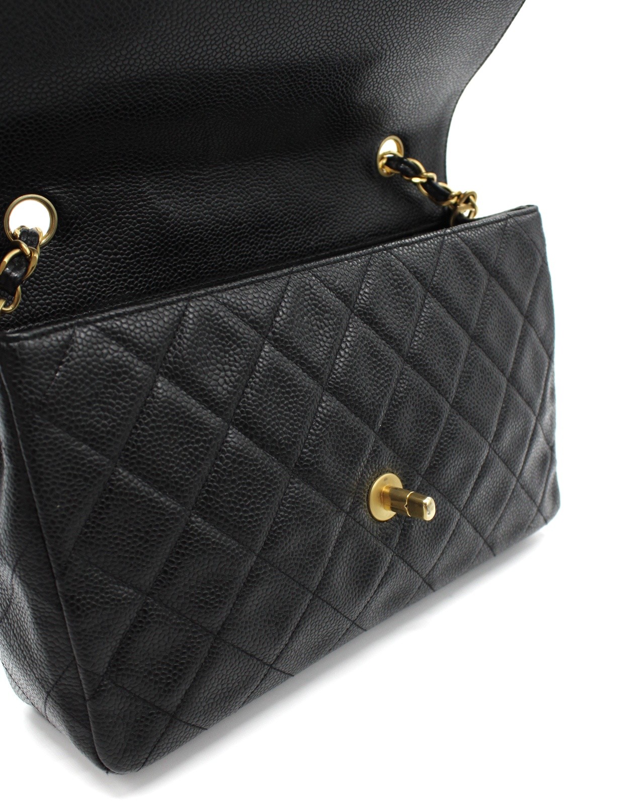 Borsa Chanel timeless in pelle nera a tracolla thumb