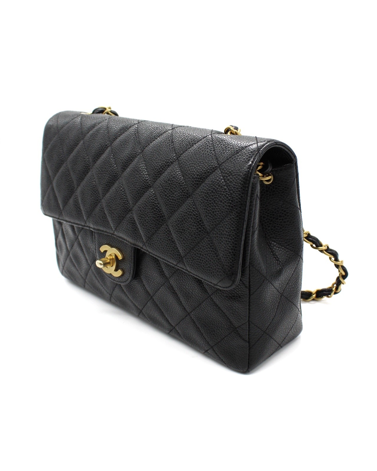 Borsa Chanel timeless in pelle nera a tracolla thumb