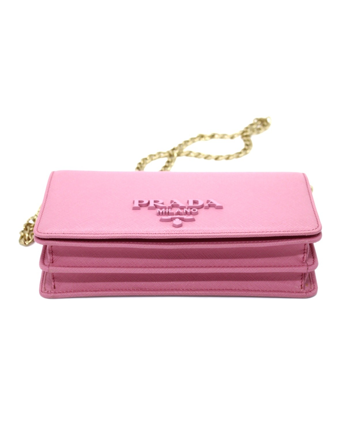 Tracolla Prada in pelle Saffiano con catena thumb