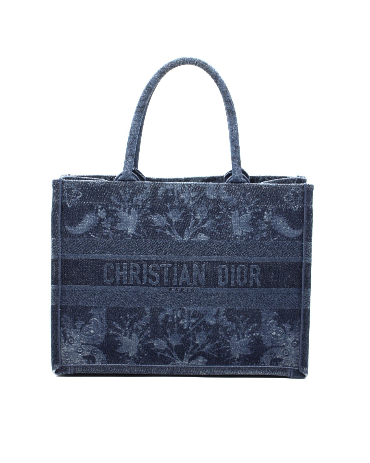 Borsa Dior Tote Book in denim blu media thumb