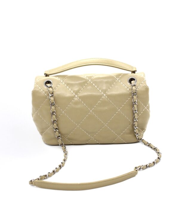 Borsa Chanel Wild Stitch in pelle beige