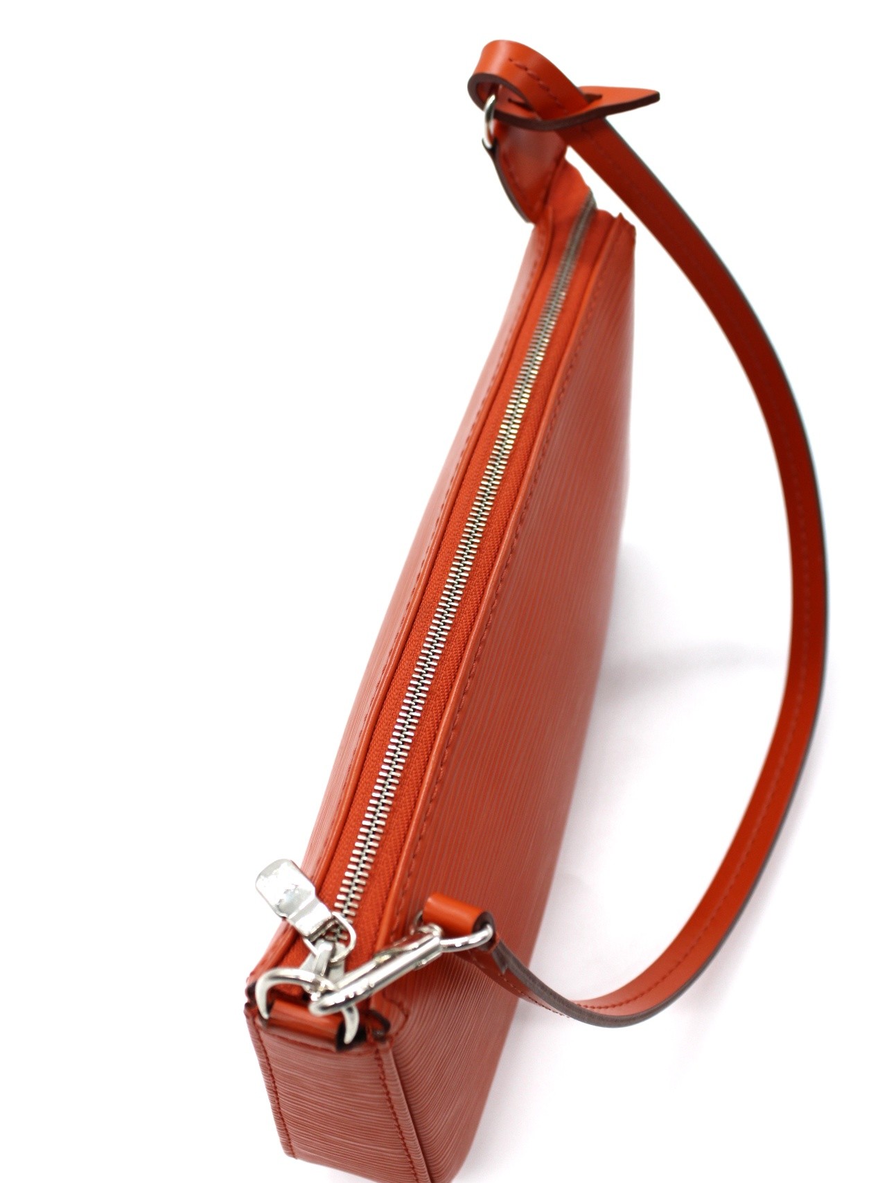 Pochette Louis Vuitton in pelle epi arancione thumb