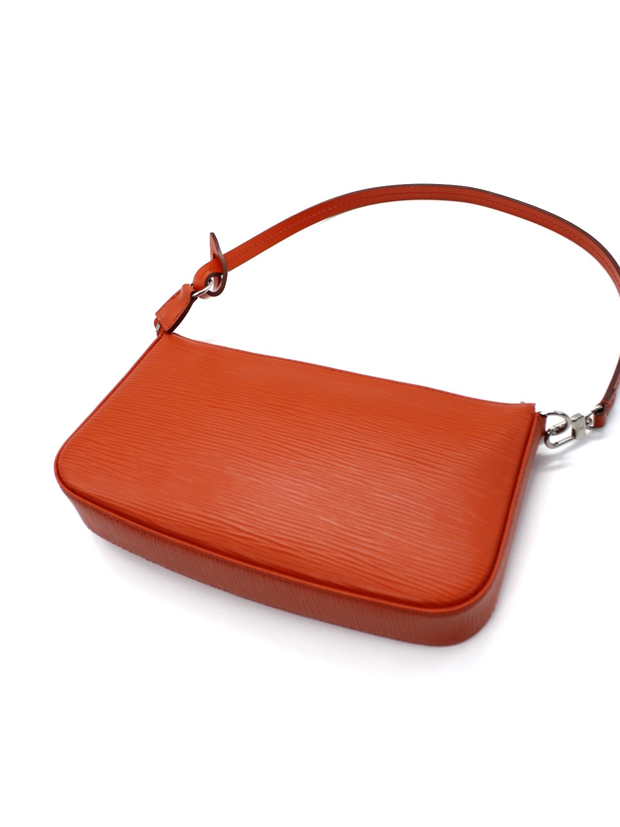 Pochette Louis Vuitton in pelle epi arancione thumb