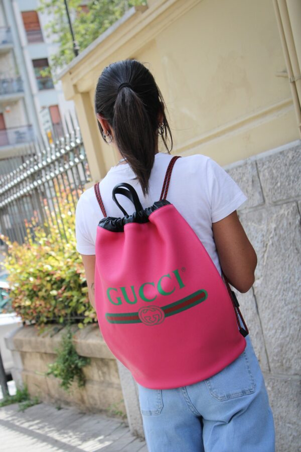 Zaino GUCCI web Logo in pelle