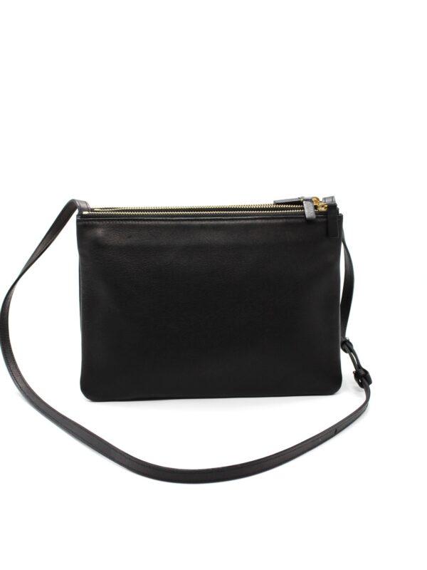 Tracolla Celine Trio in pelle nera